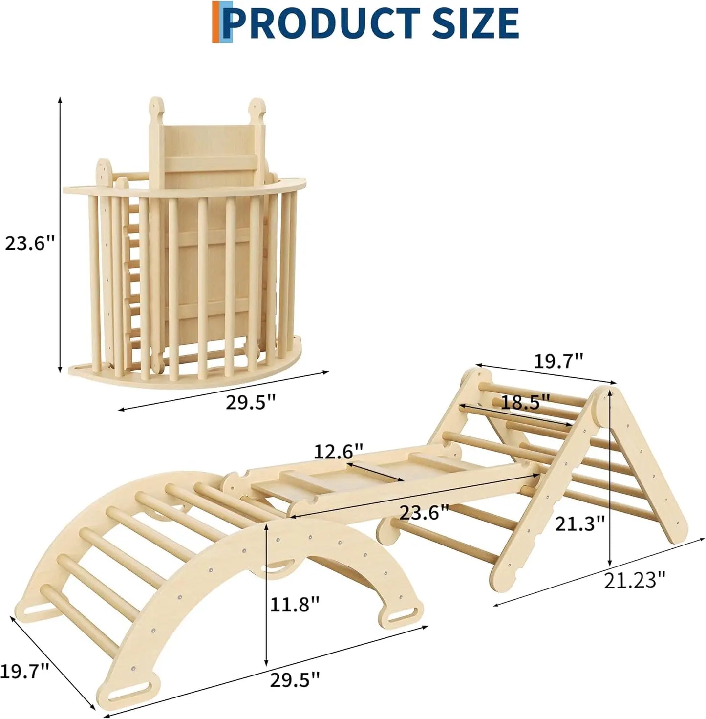 TWISTER.CKCN Collapsible Wooden Climbing Triangle Set for Toddlers