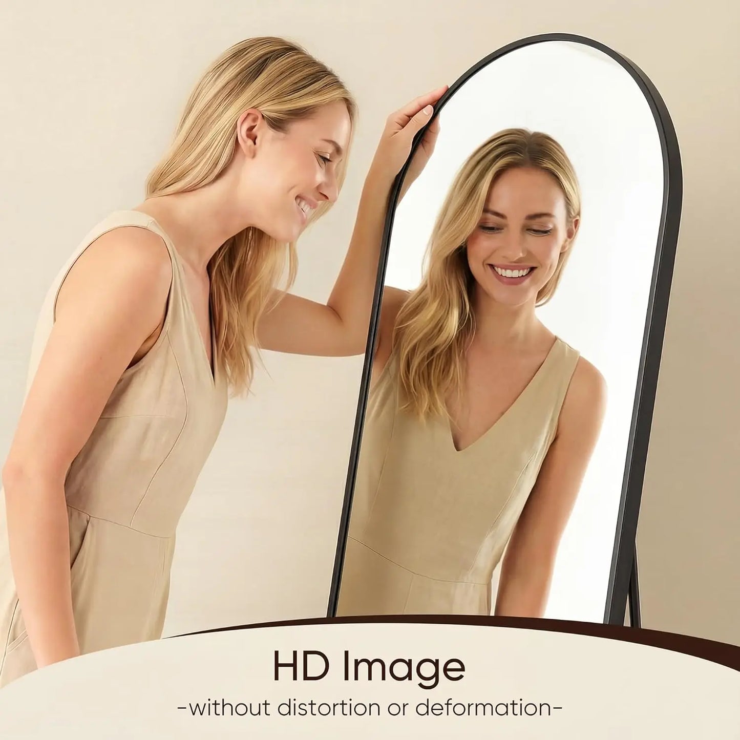 Elegant Arched Floor Mirror Freestanding Or Wall Mounted For Home