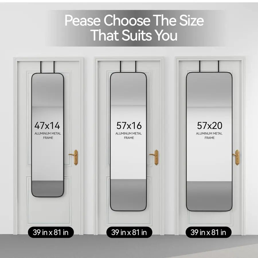 Rectangle Full Body Mirror With Aluminum Frame For Wall Mount