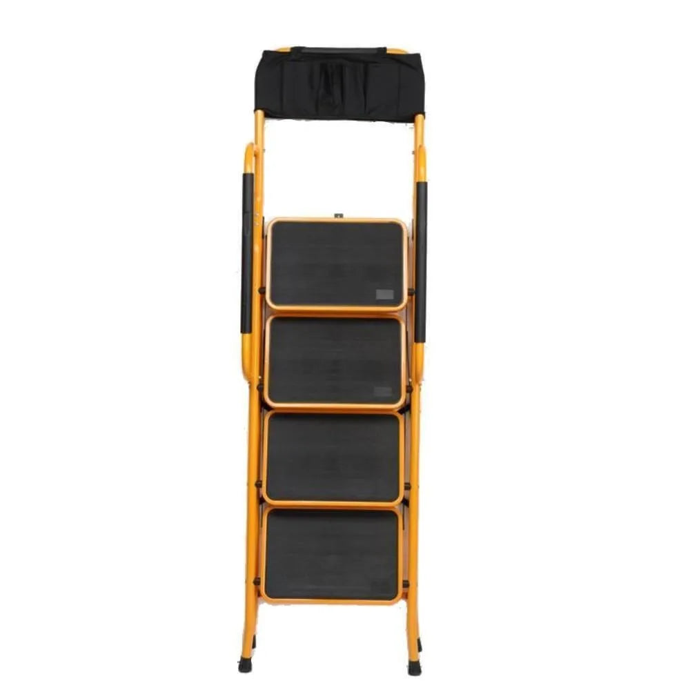 4 Step Folding Ladder With Handrails And Tool Bag