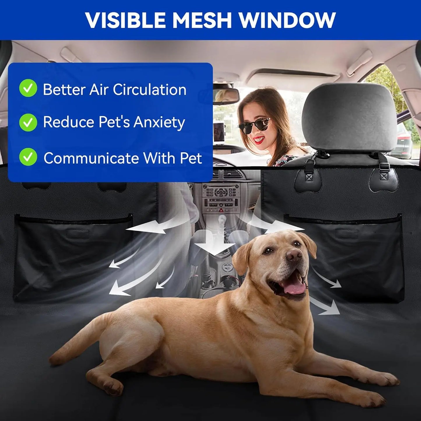 TOPINCN Leather Waterproof Anti Scratch Dog Car Seat Cover