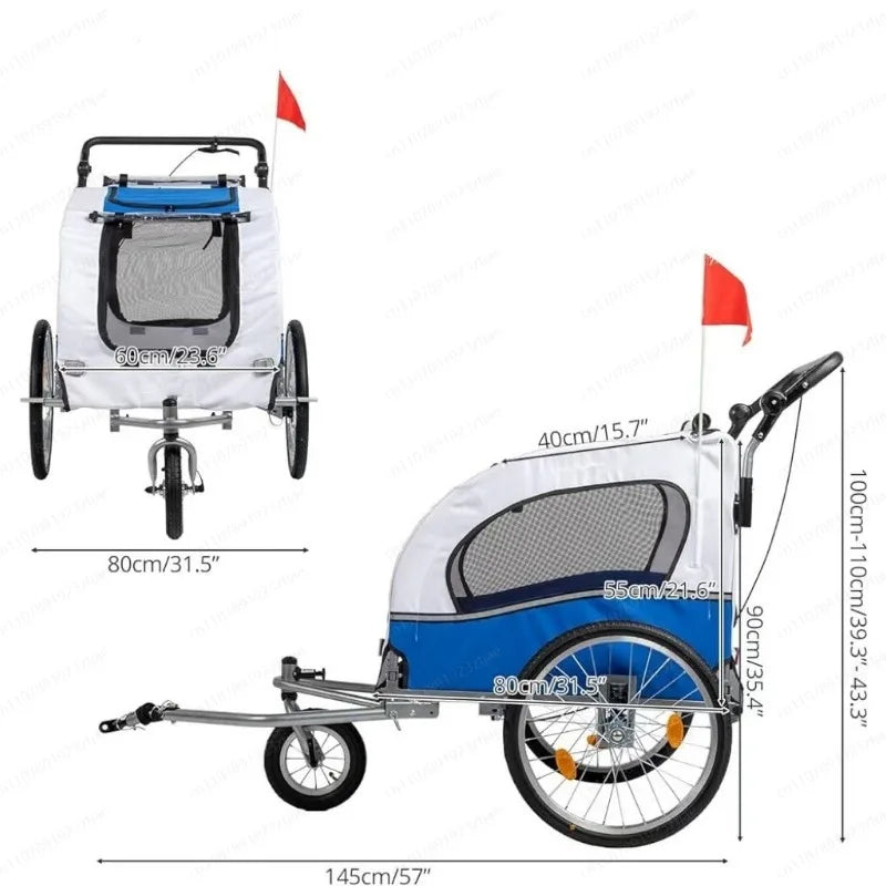 Foldable Pet Bicycle Trailer For Dogs And Cats Outdoor Riding