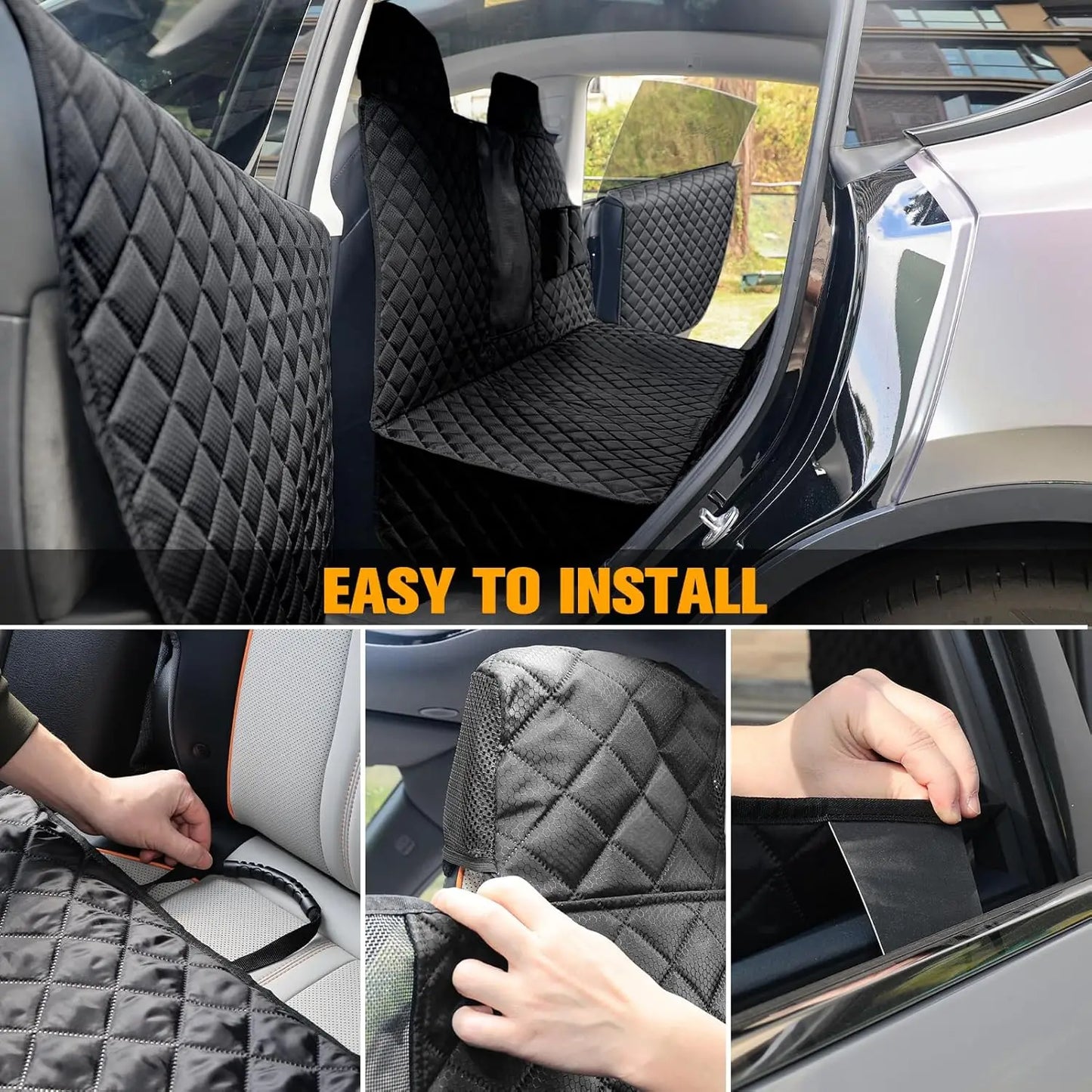 Waterproof Dog Car Seat Cover For Tesla Model 3 And Y With Mesh Window