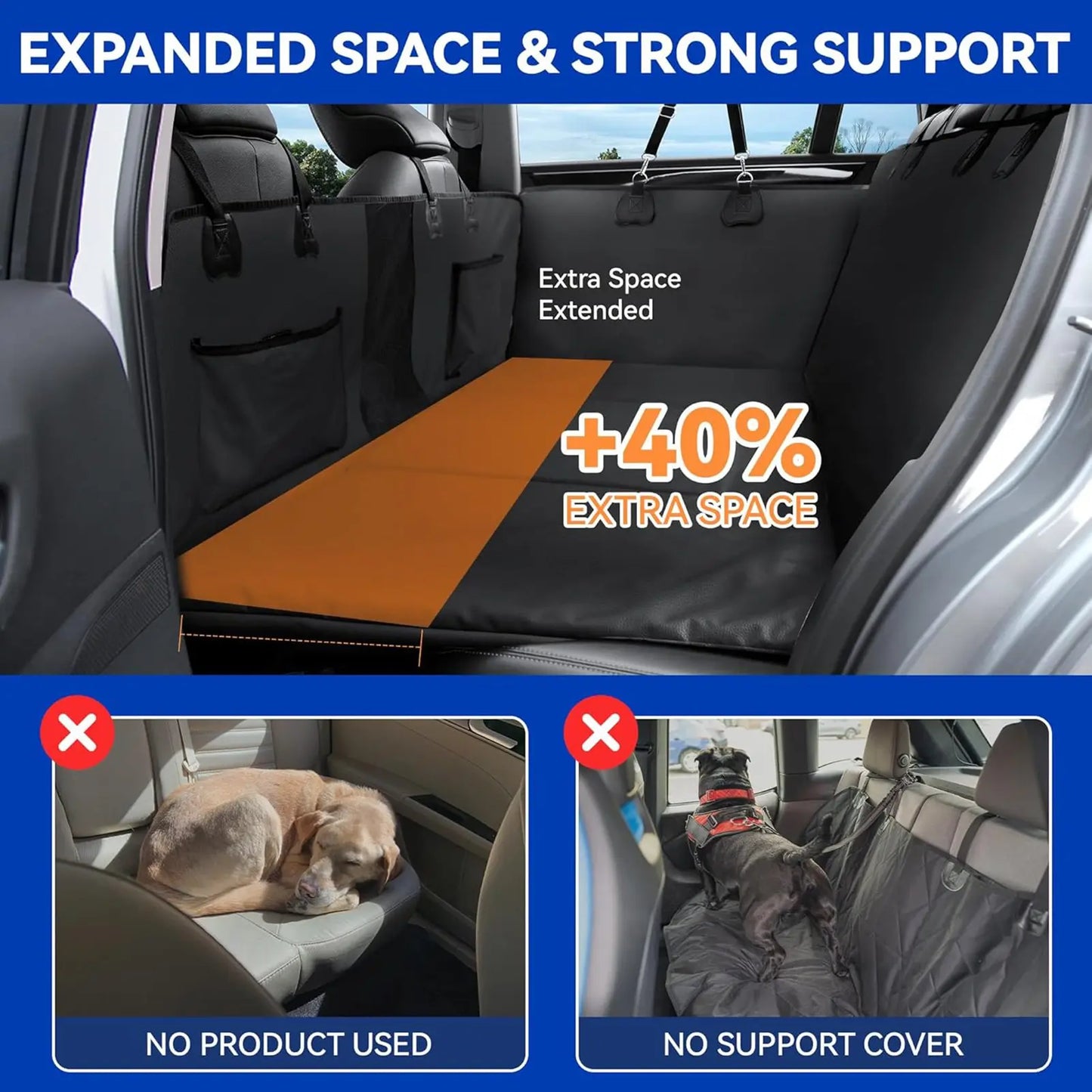 TOPINCN Leather Waterproof Anti Scratch Dog Car Seat Cover