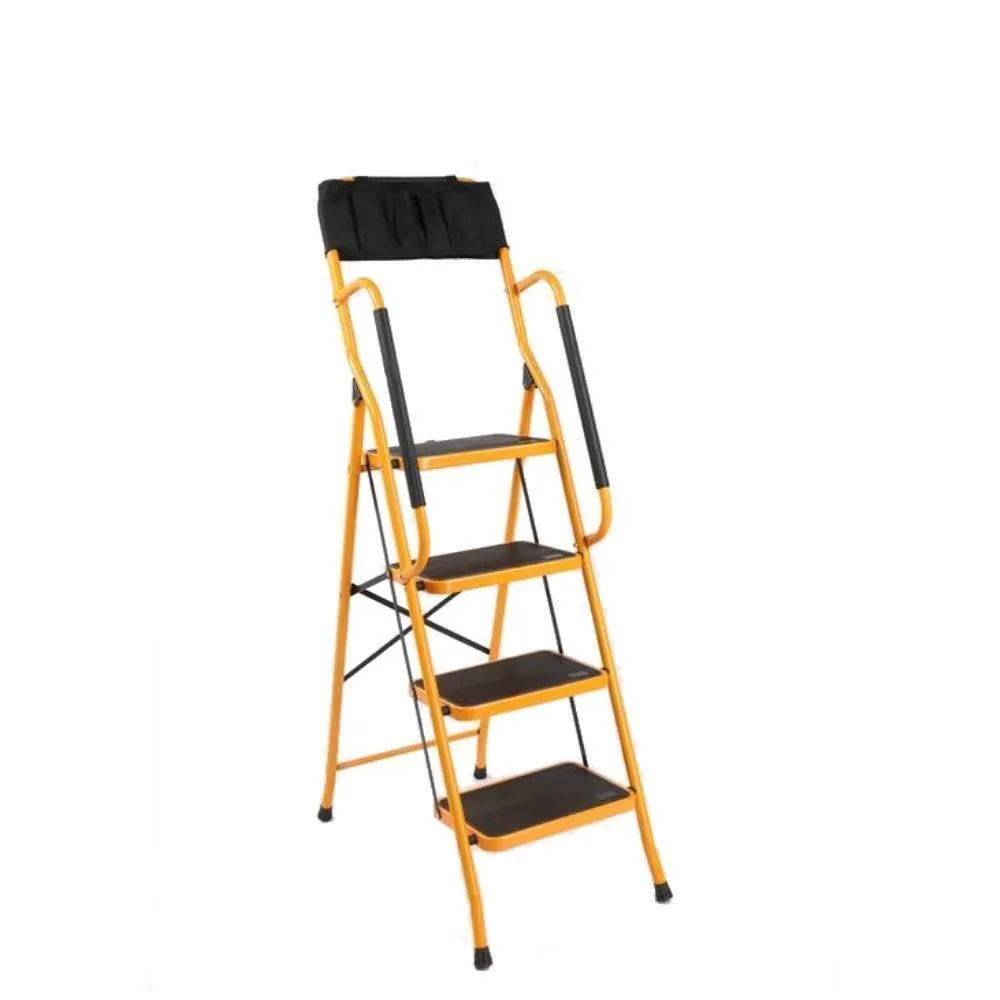 4 Step Folding Ladder With Handrails And Tool Bag