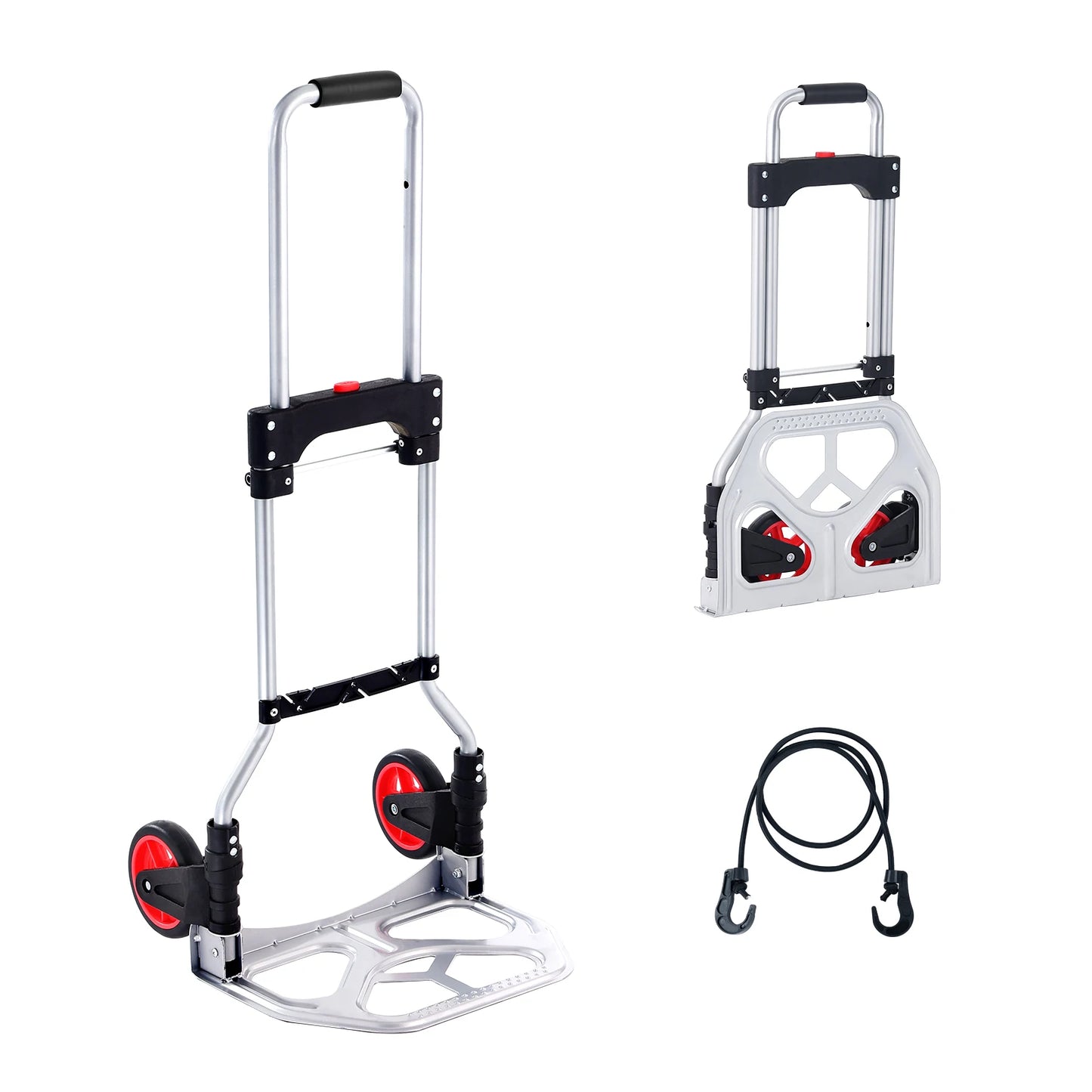 SucceBuy Folding Telescoping Handle Hand Truck Dolly Aluminum Stair Cart