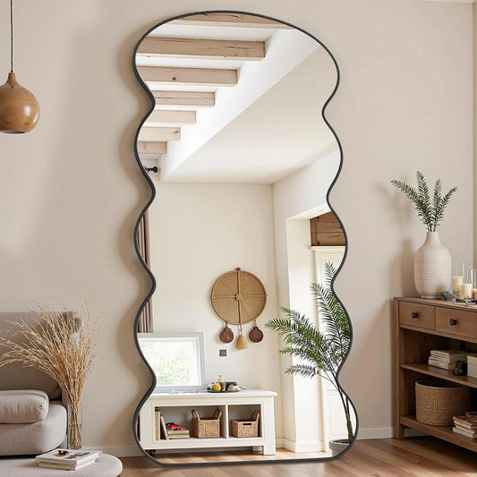 Wavy Mirror With Stand For Bedroom And Living Room