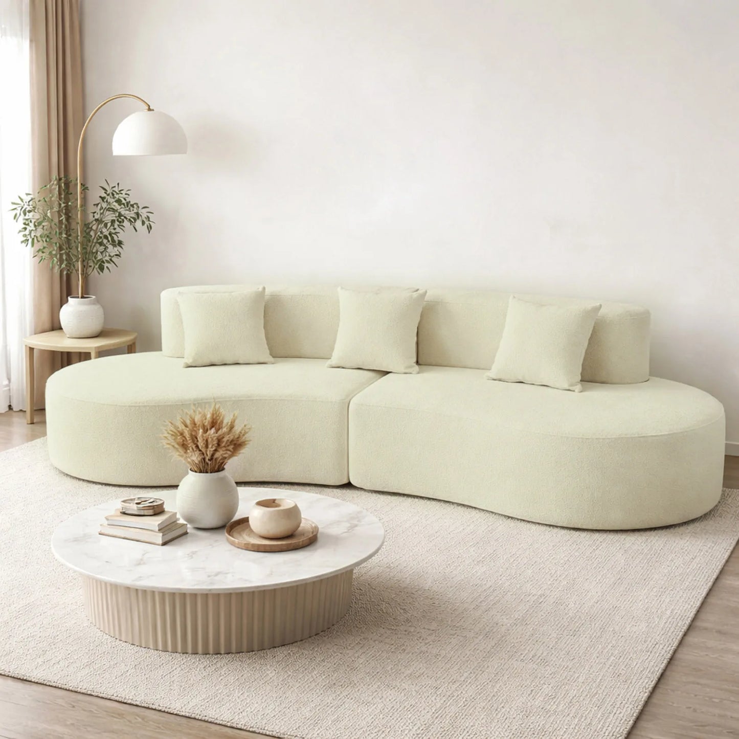 iKayaa Modern Curved 4 Seat Modular Sofa For Living Room