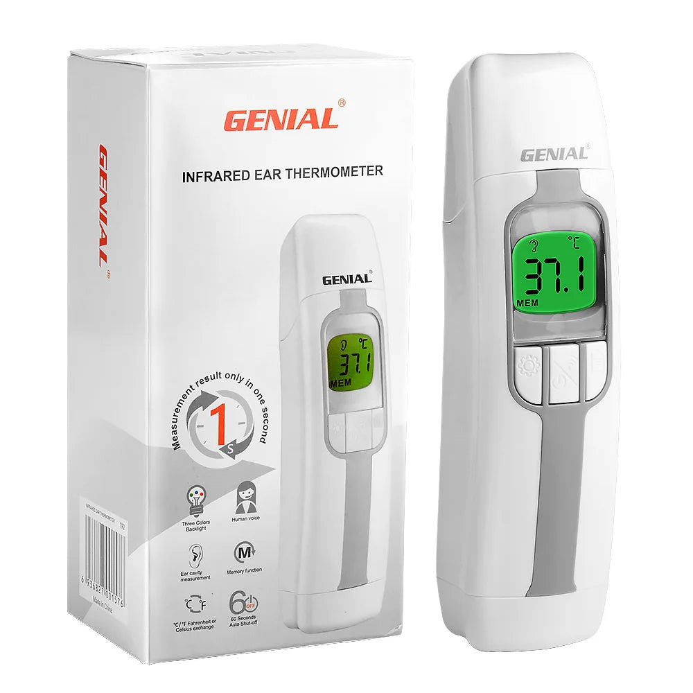 GENIAL Ear Thermometer For Adults And Kids Digital Fever Alarm