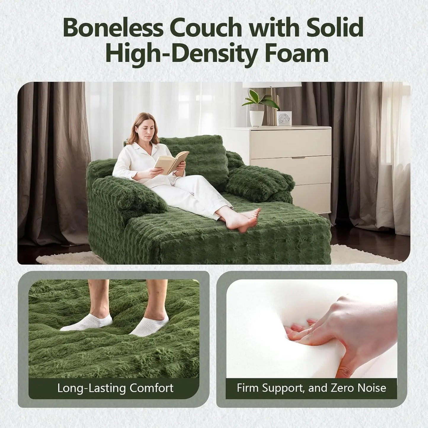 Chaise Lounge Chair Indoor Reading Sofa Bed With Bubble Fleece