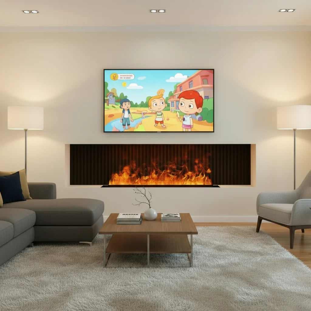 Electric 3D Water Vapor Recessed Steam Fireplace with Remote Control