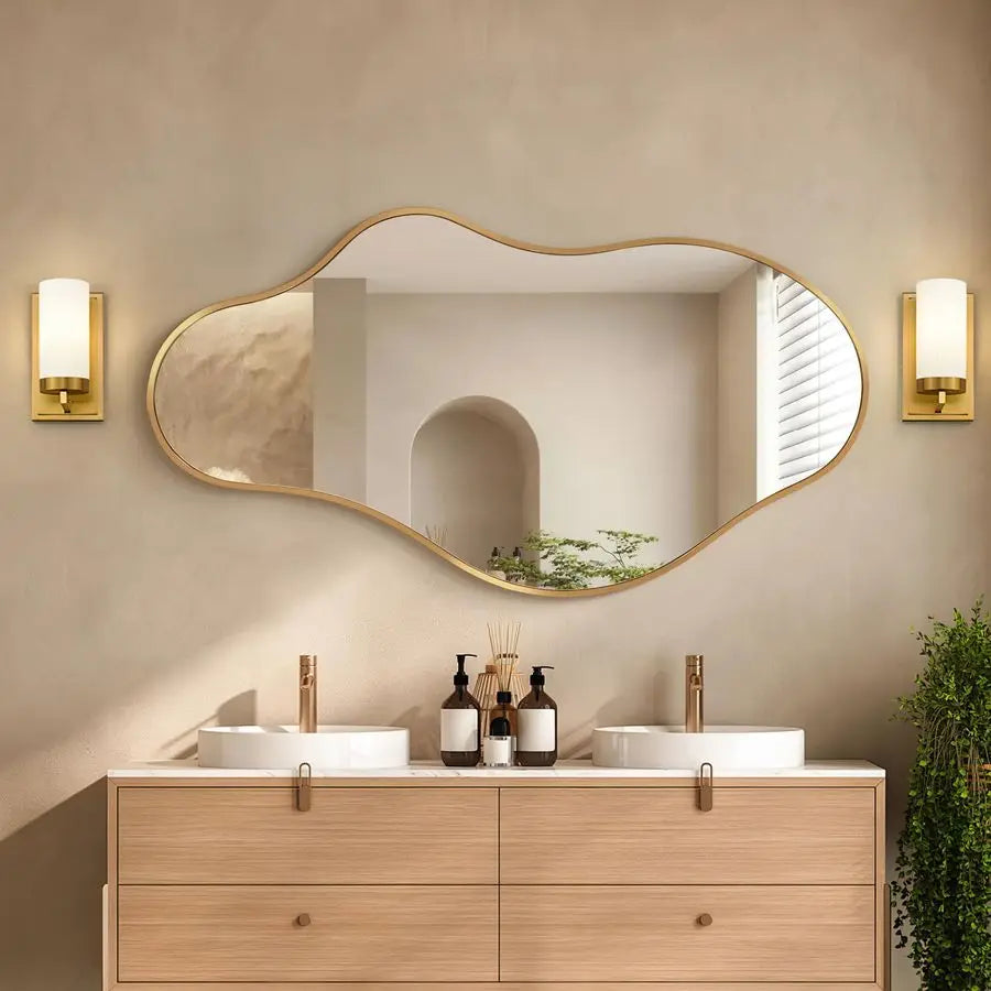 Wall Mirror Abstract Asymmetrical Design For Modern Homes