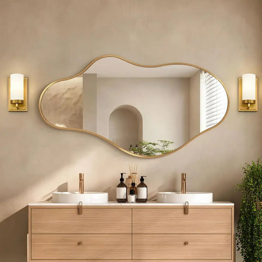 Wall Mirror Abstract Asymmetrical Design For Modern Homes
