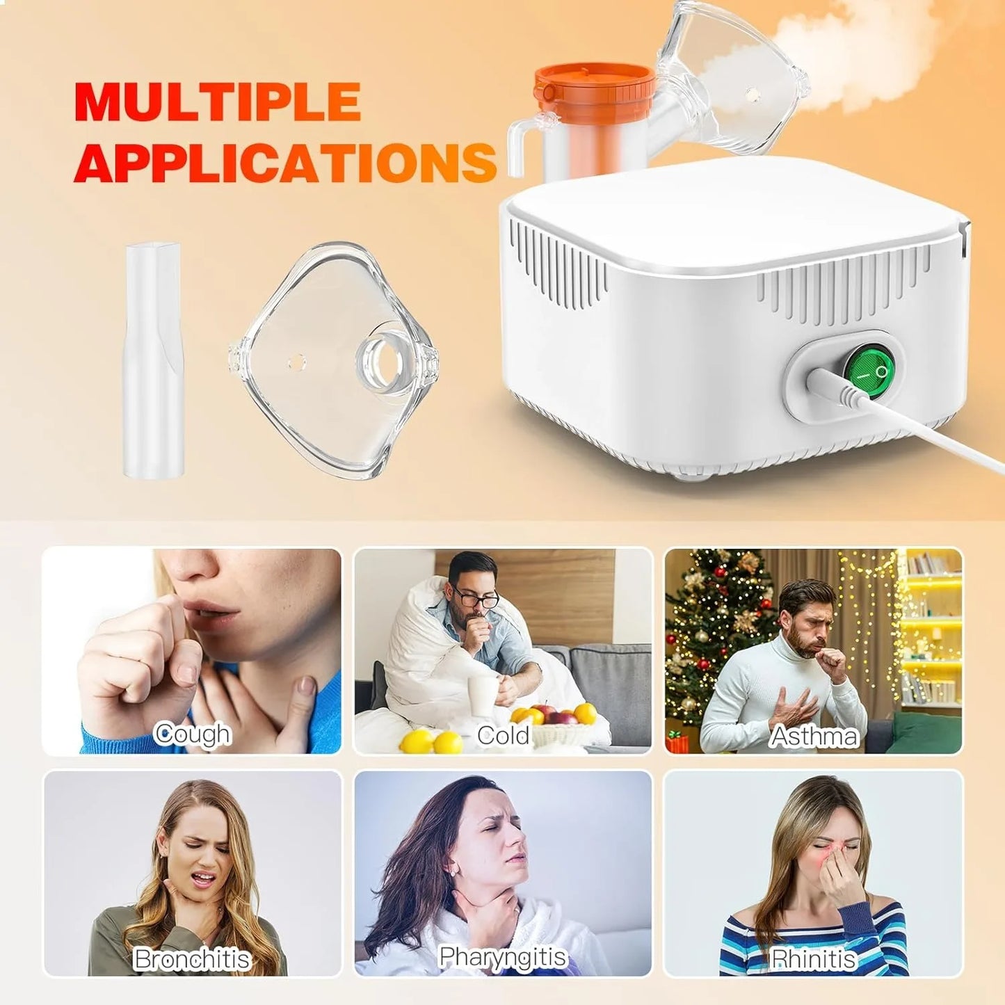 Portable Nebulizer Compressor Inhalation Device Silent Mist