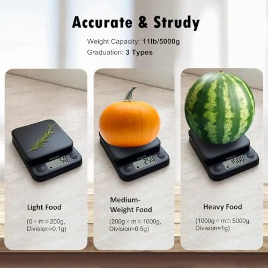 Digital Kitchen Scale 11 lb Capacity With 0.5g Increments
