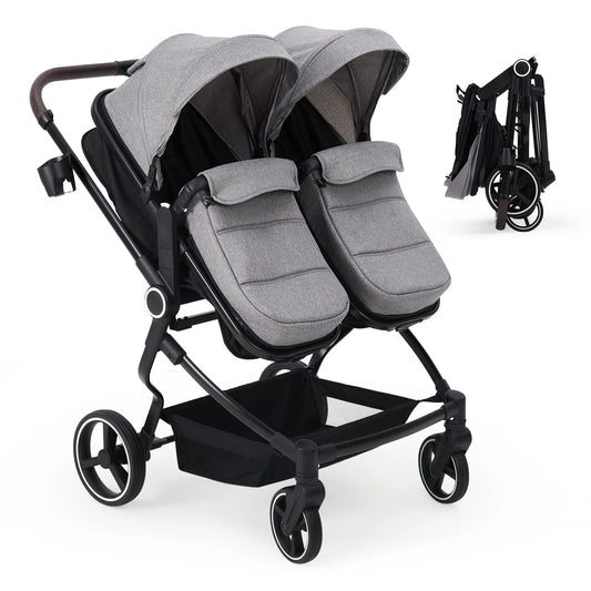 Double Stroller For Newborn And Toddler Lightweight Tandem Fold