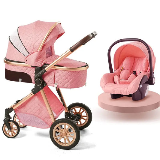 2 In 1 Baby Cradle Stroller Portable High View For 1-2 Years
