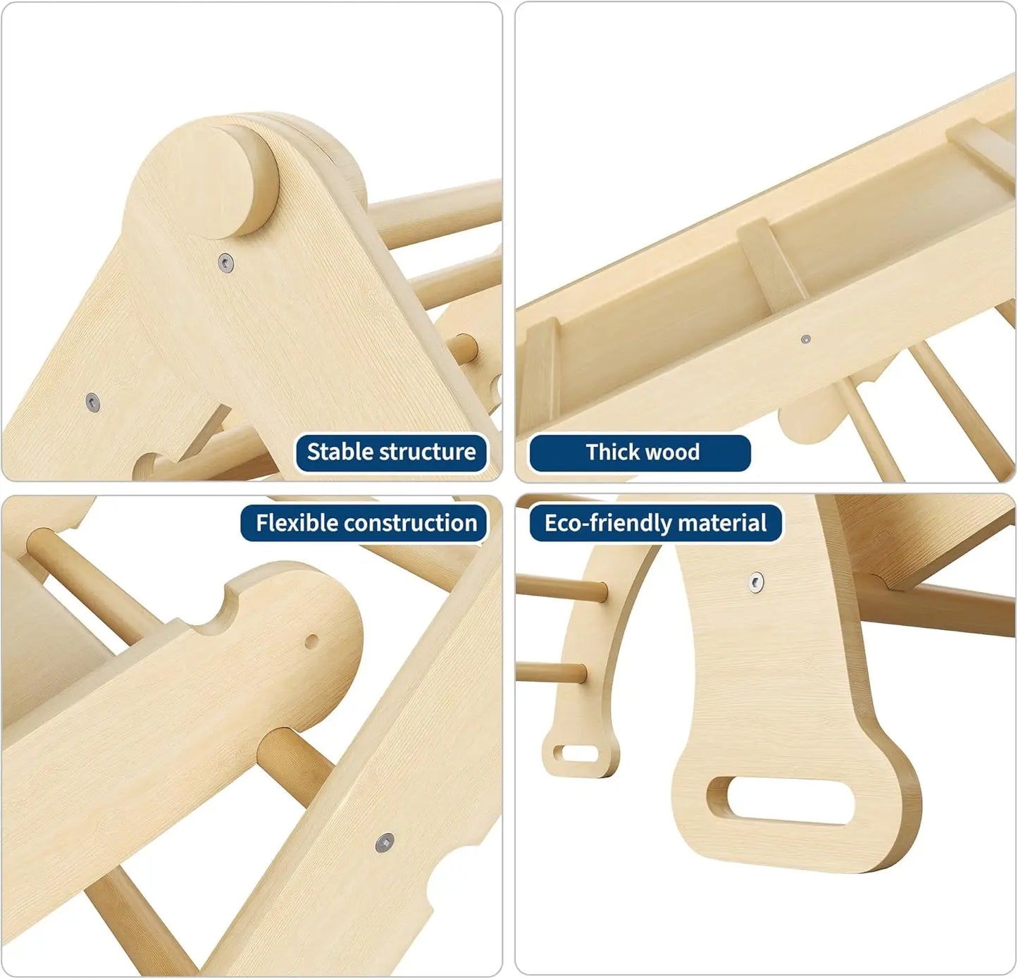 TWISTER.CKCN Collapsible Wooden Climbing Triangle Set for Toddlers