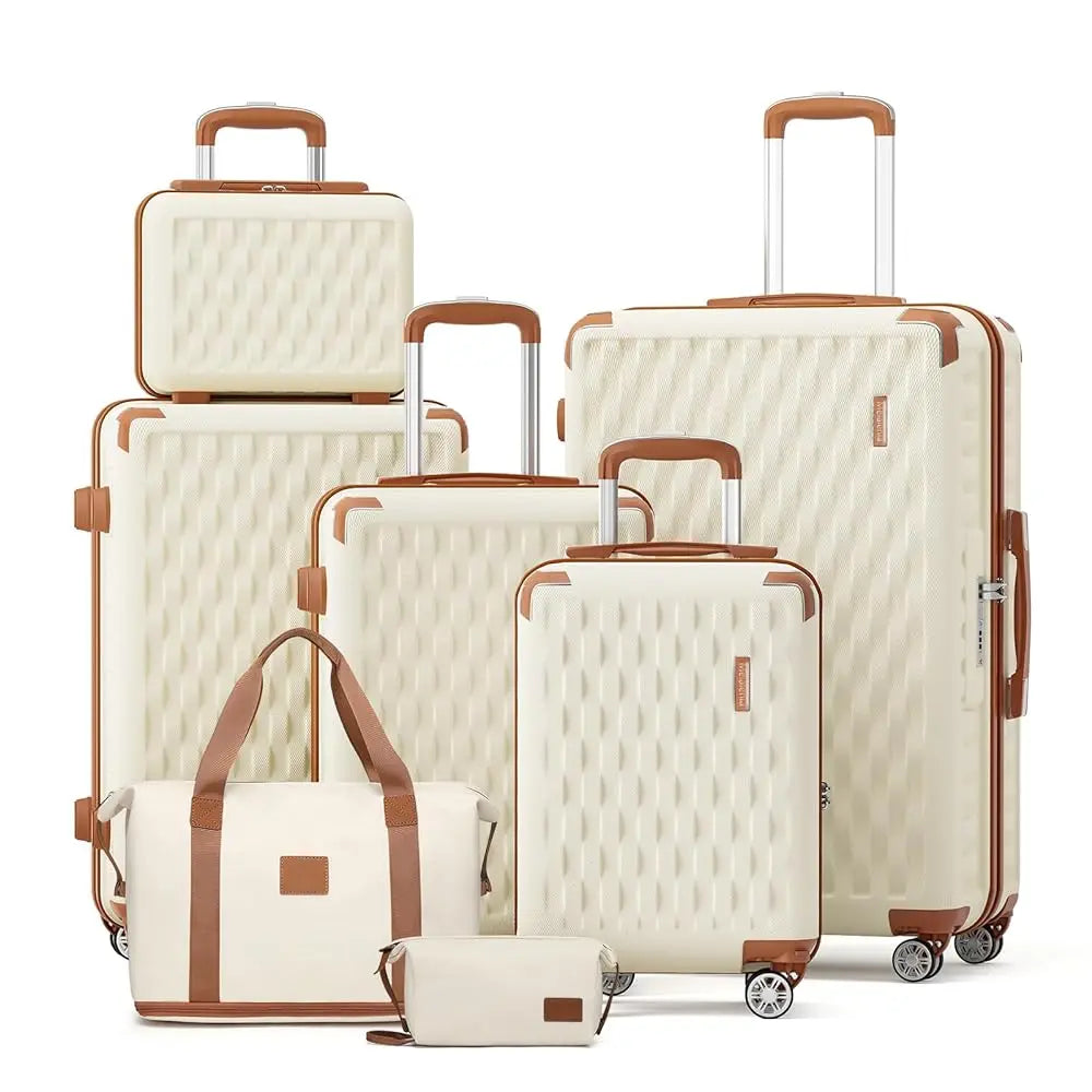 JoywayCN Melalenia 7-Piece Luggage Set Hard Shell TSA Lock