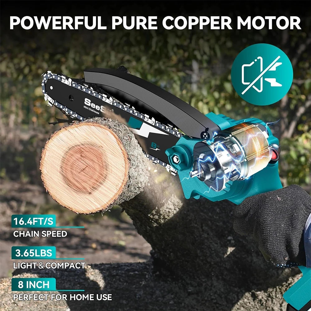 Seesii Cordless Electric Chainsaw For Wood Cutting