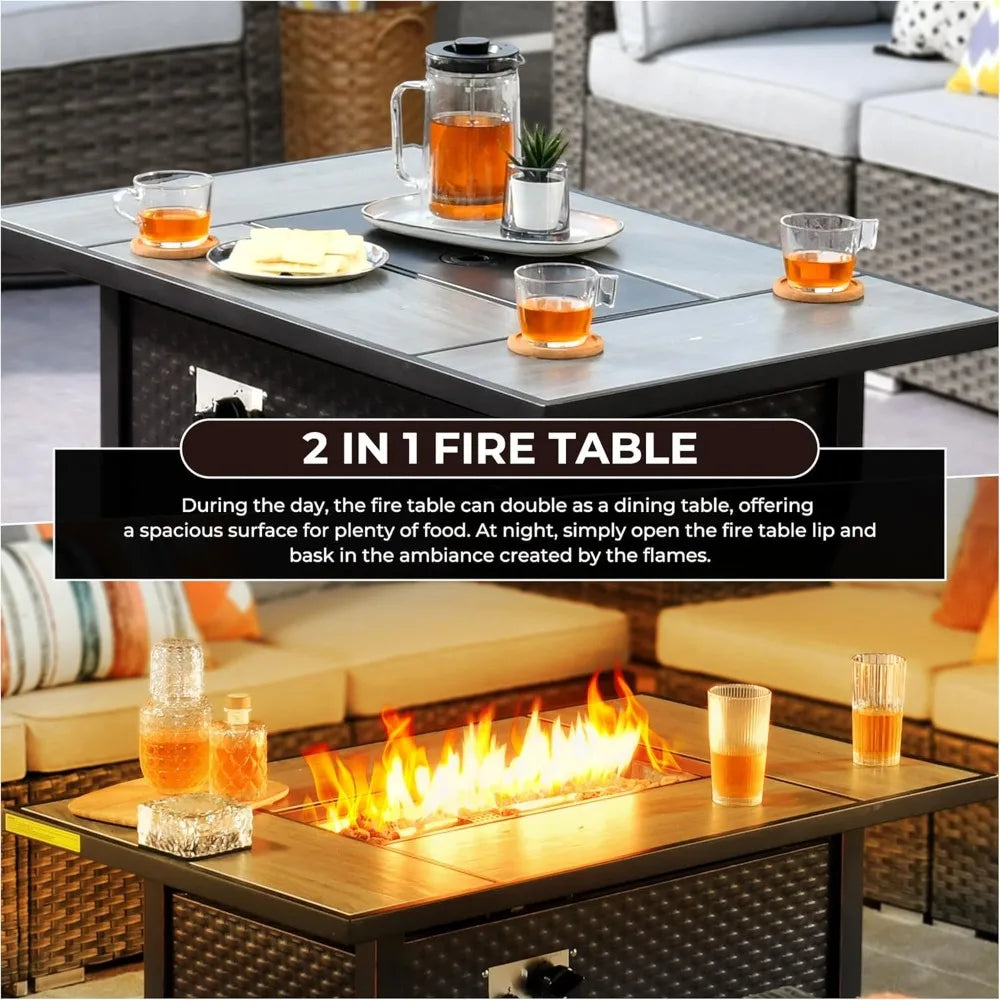 Propane Fire Pit Table For Outdoor Patio 50,000 BTU