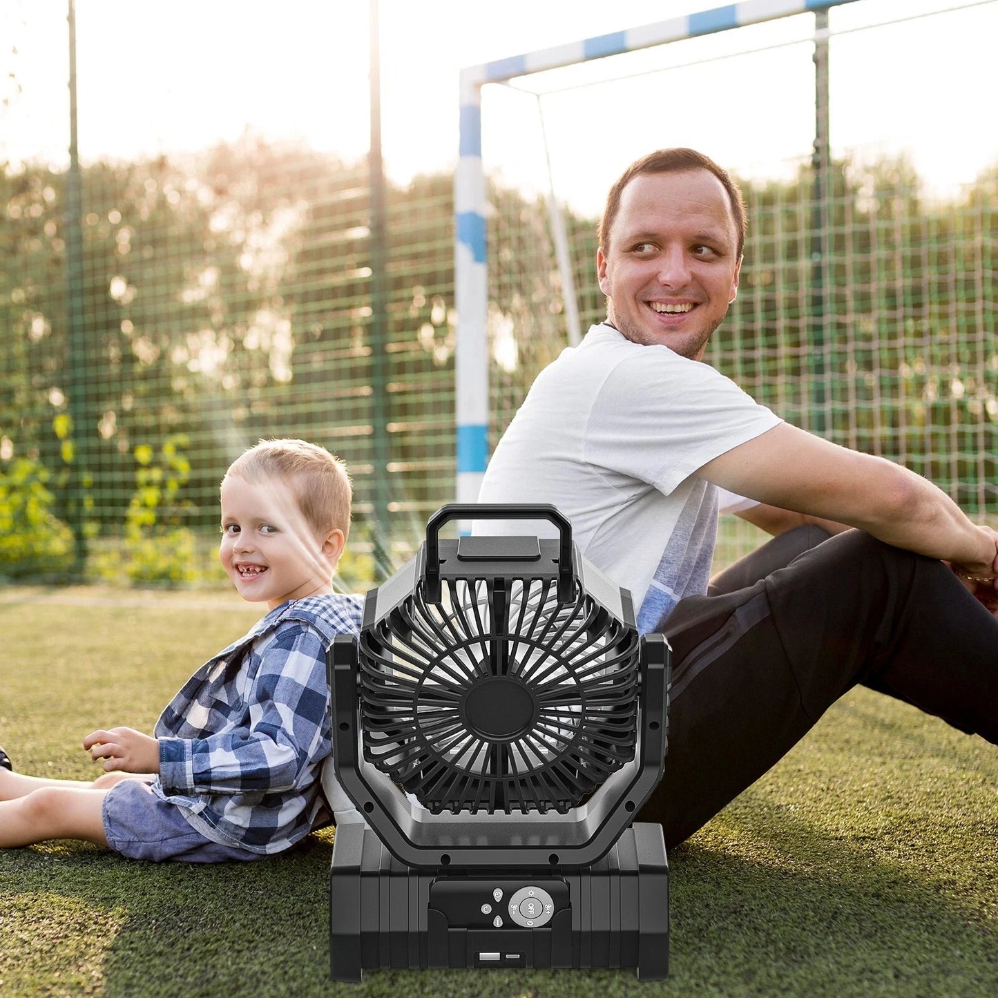 Rechargeable Camping Fan 20000mAh With LED Light And Portable Hook