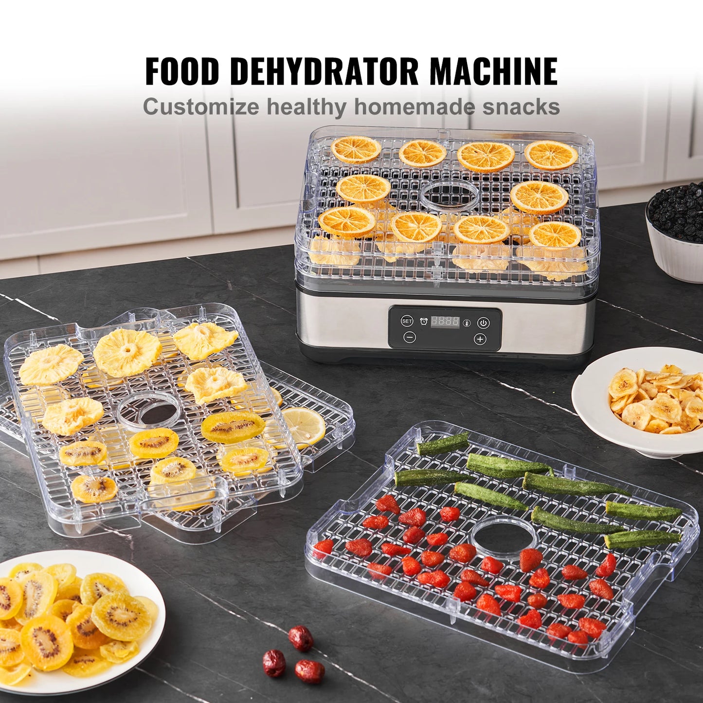 VEVOR 5 Tray Food Dehydrator With Digital Timer