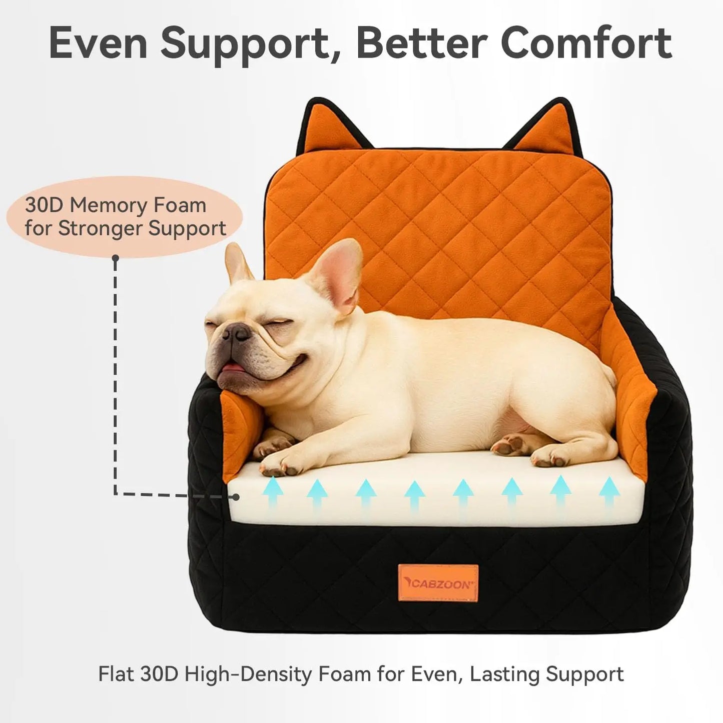 CABZOON Dog Car Seat With Elevated Cushion And Washable Cover