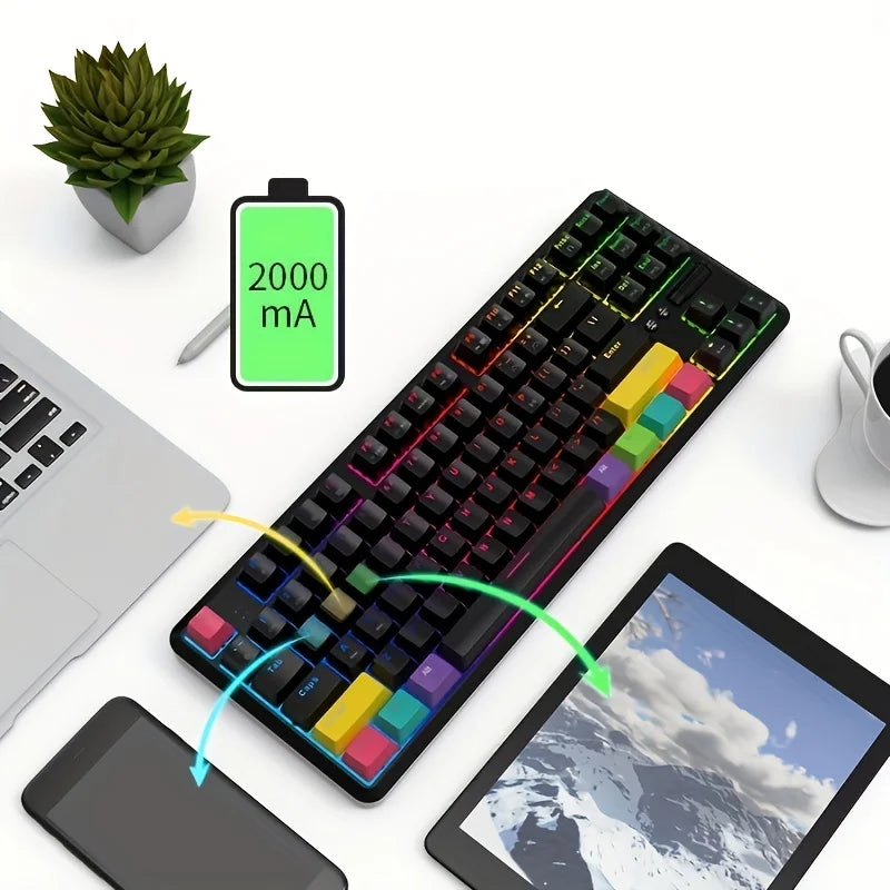 Ajazz K870T Wireless Mechanical Keyboard With Bluetooth Dual-Mode