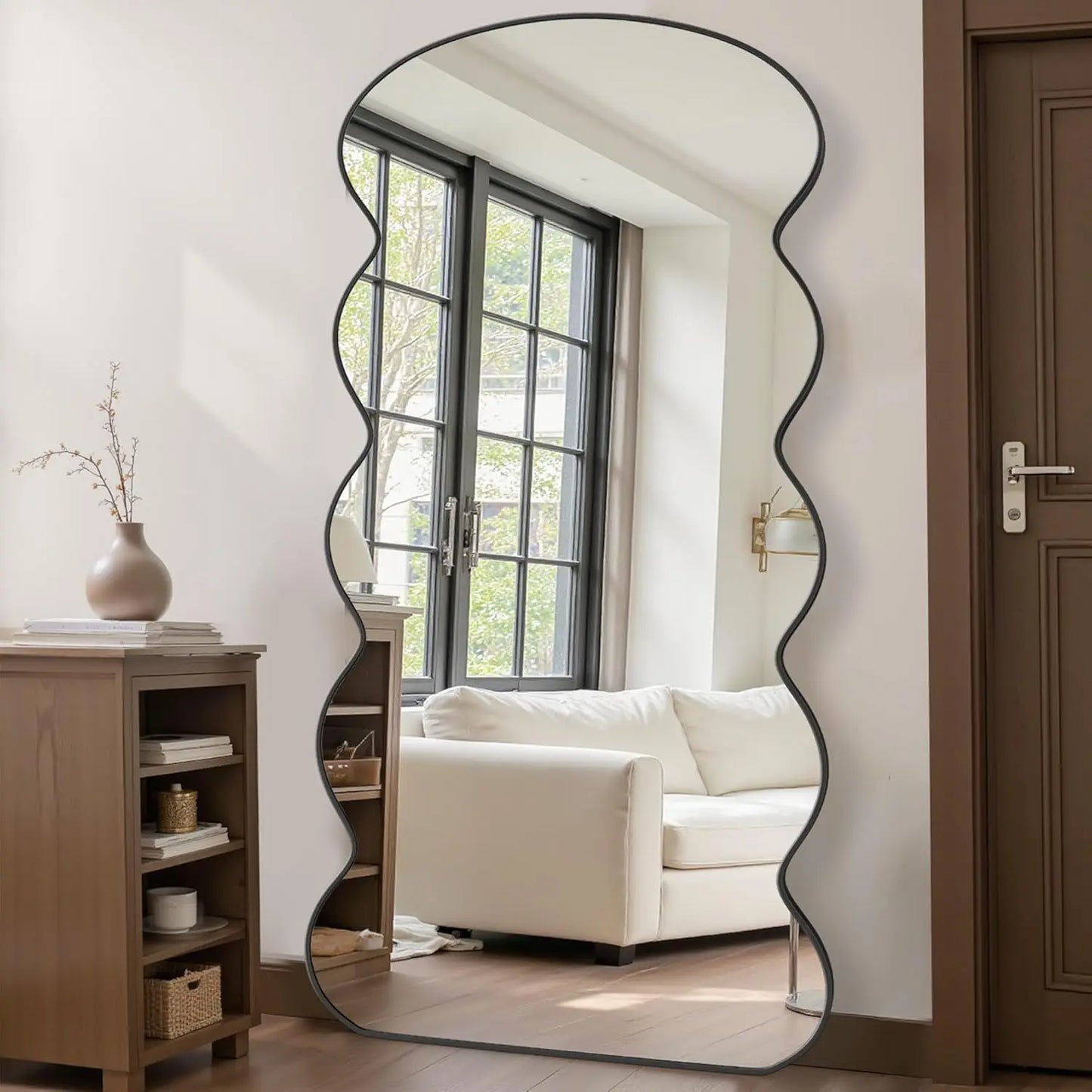 Wavy Mirror With Stand For Bedroom And Living Room