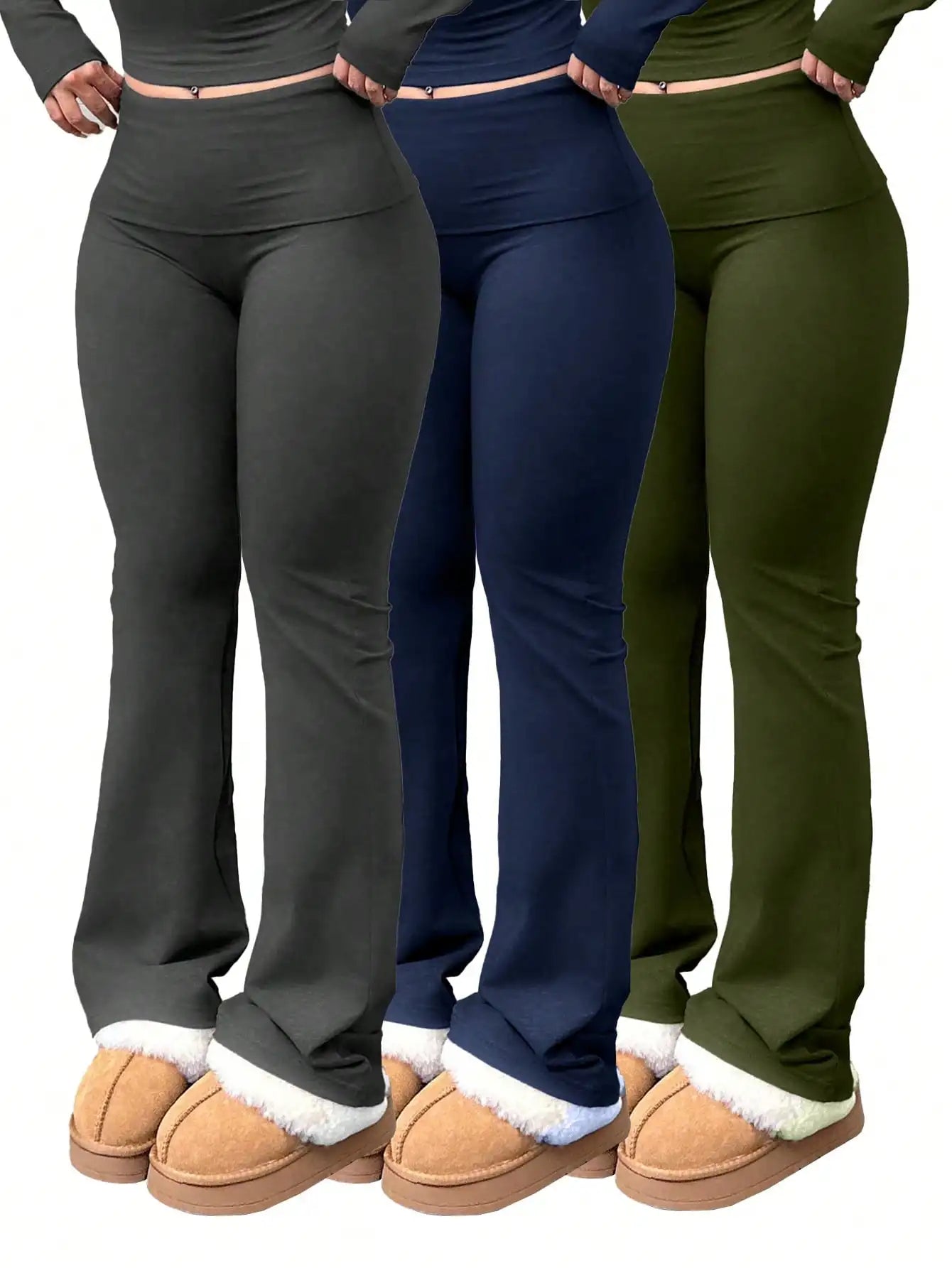 SDNGEDCN Women's High-Waisted Flared Yoga Pants Set