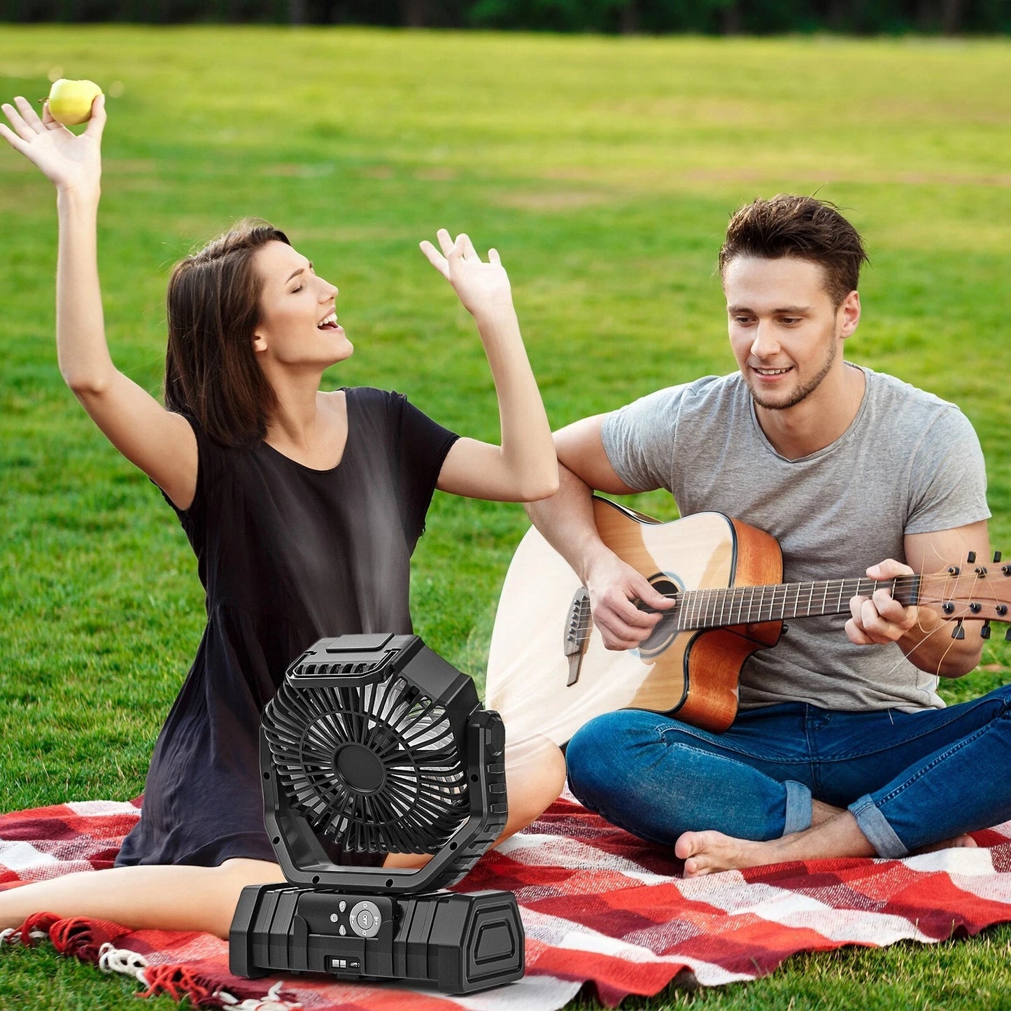 Rechargeable Camping Fan 20000mAh With LED Light And Portable Hook