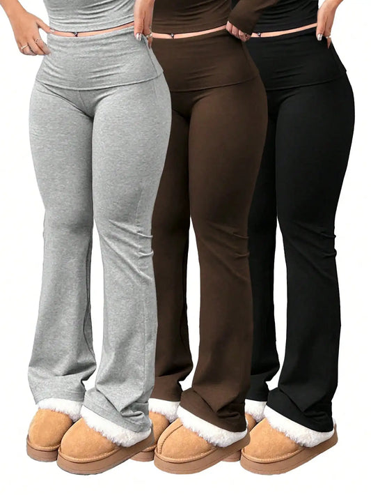 SDNGEDCN Women's High-Waisted Flared Yoga Pants Set