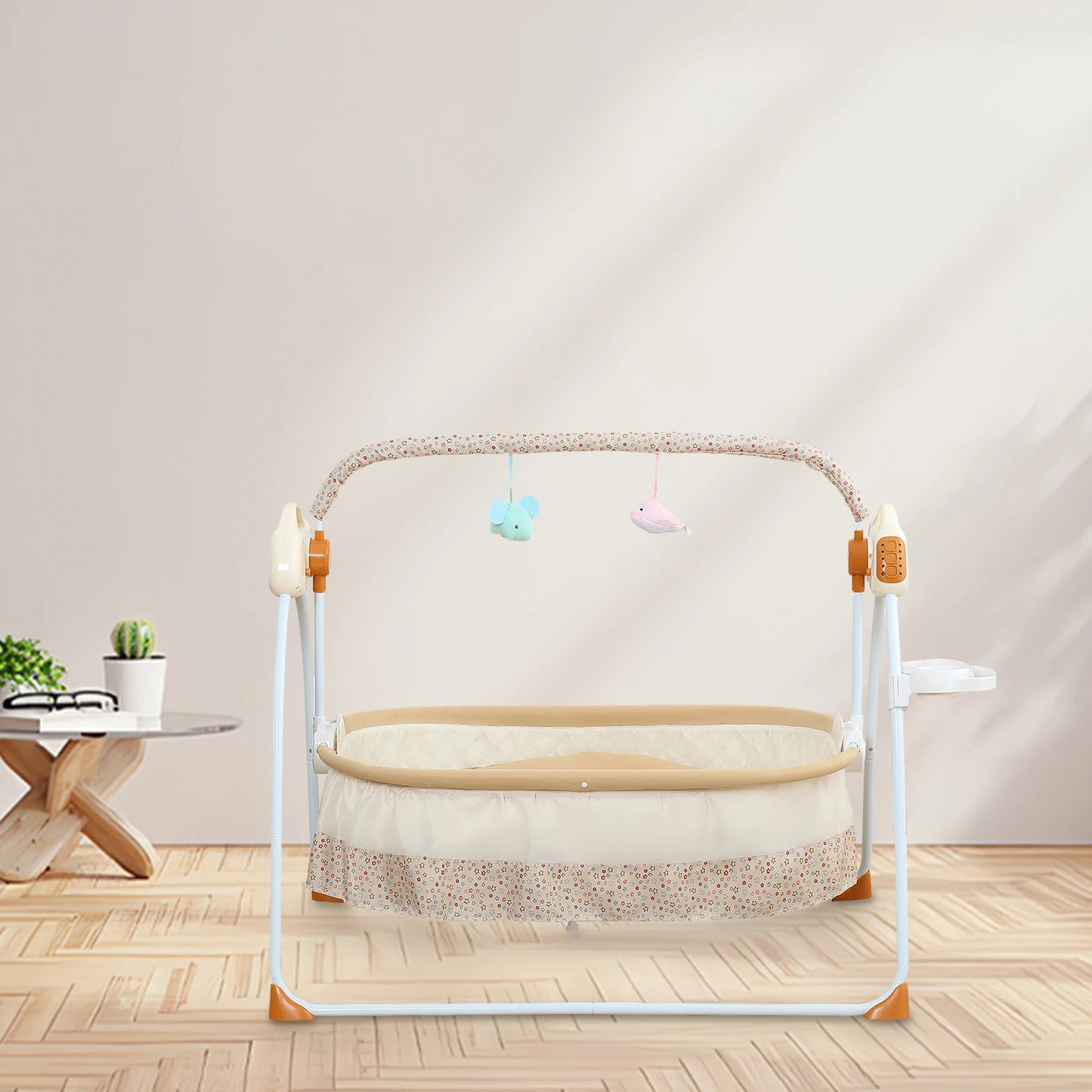 Foldable Electric Baby Cradle With Music Mosquito Net And Swing