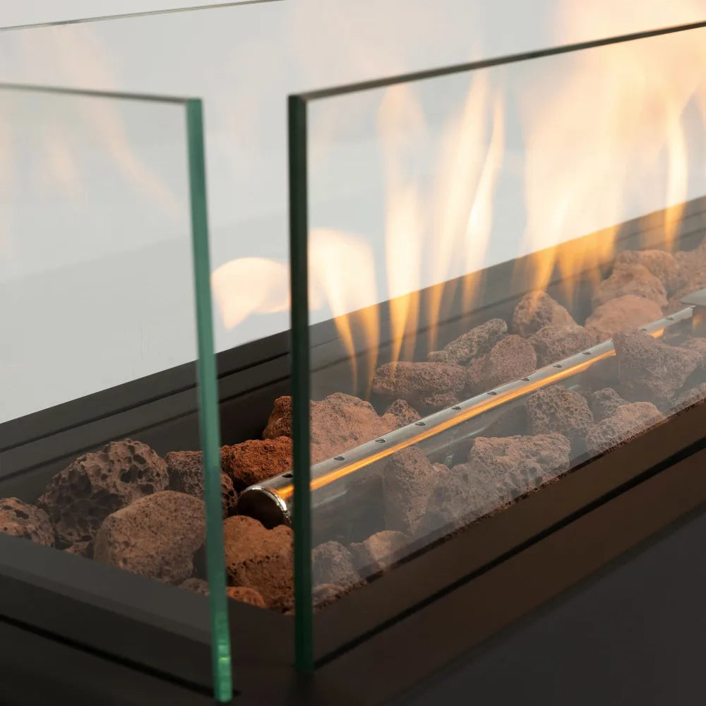 Tabletop Propane Fire Pit With Quick Connect Joint Wind Guard