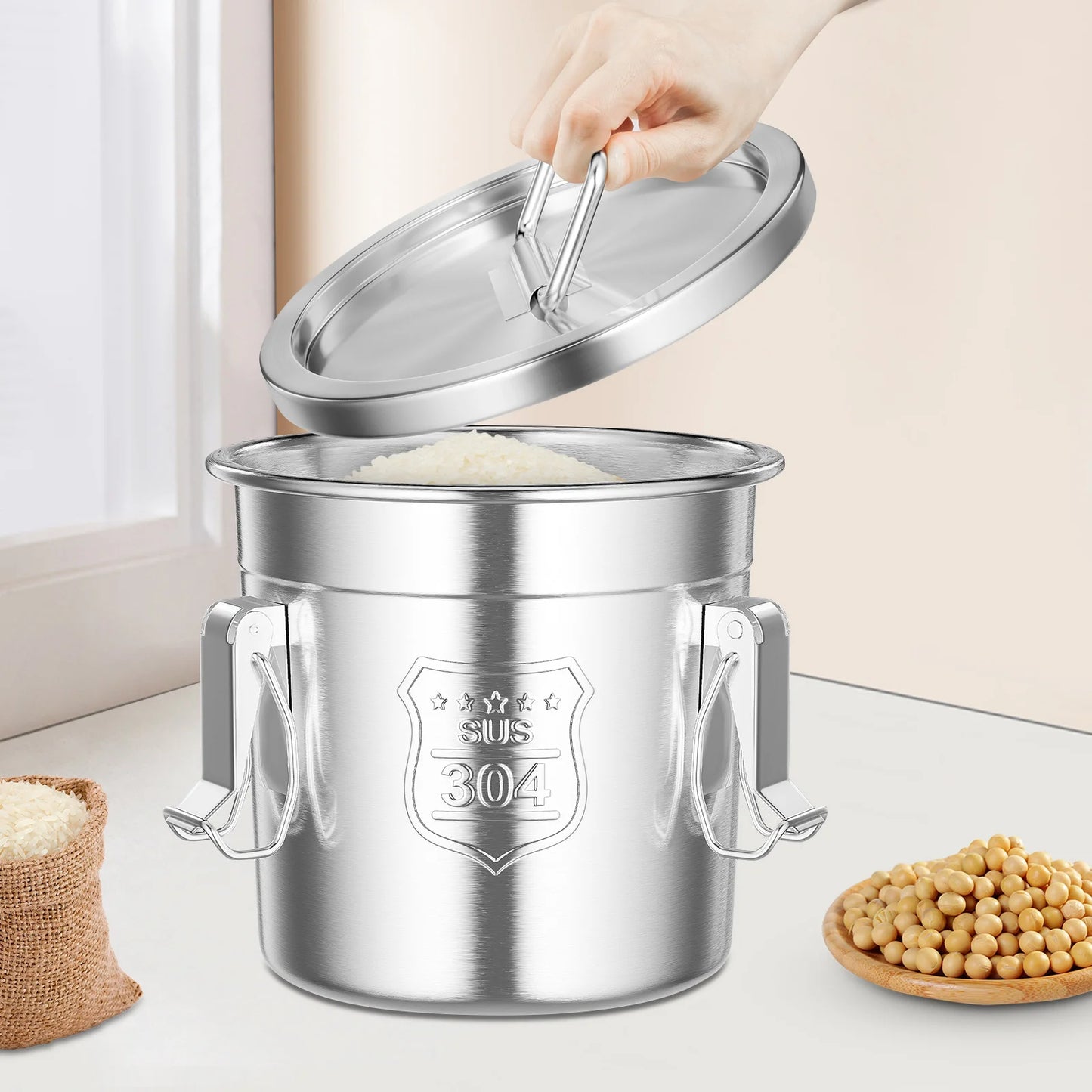 Stainless Steel Grain Canister Airtight Storage Container