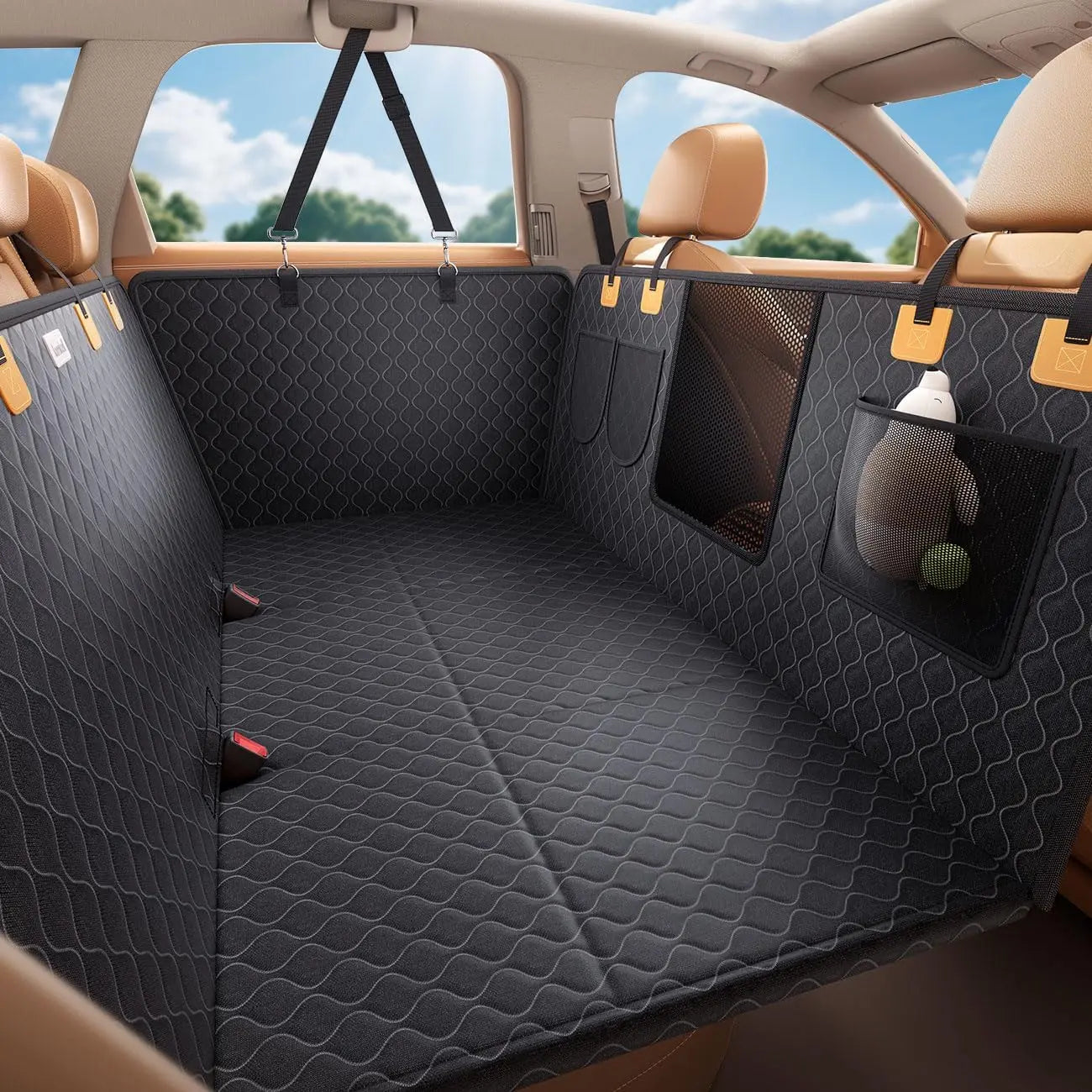 Upgraded Dog Car Seat Cover Waterproof Anti-Rip With Mesh Window