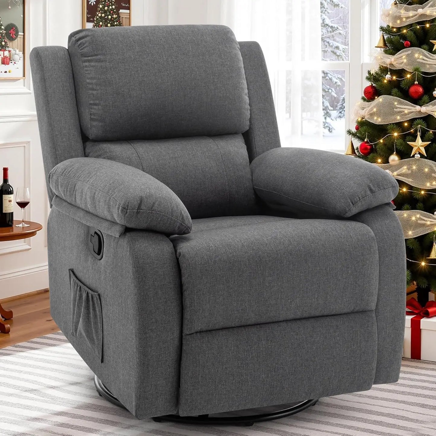 360 Swivel Rocker Recliner Chair For Small Spaces Upholstered Comfort