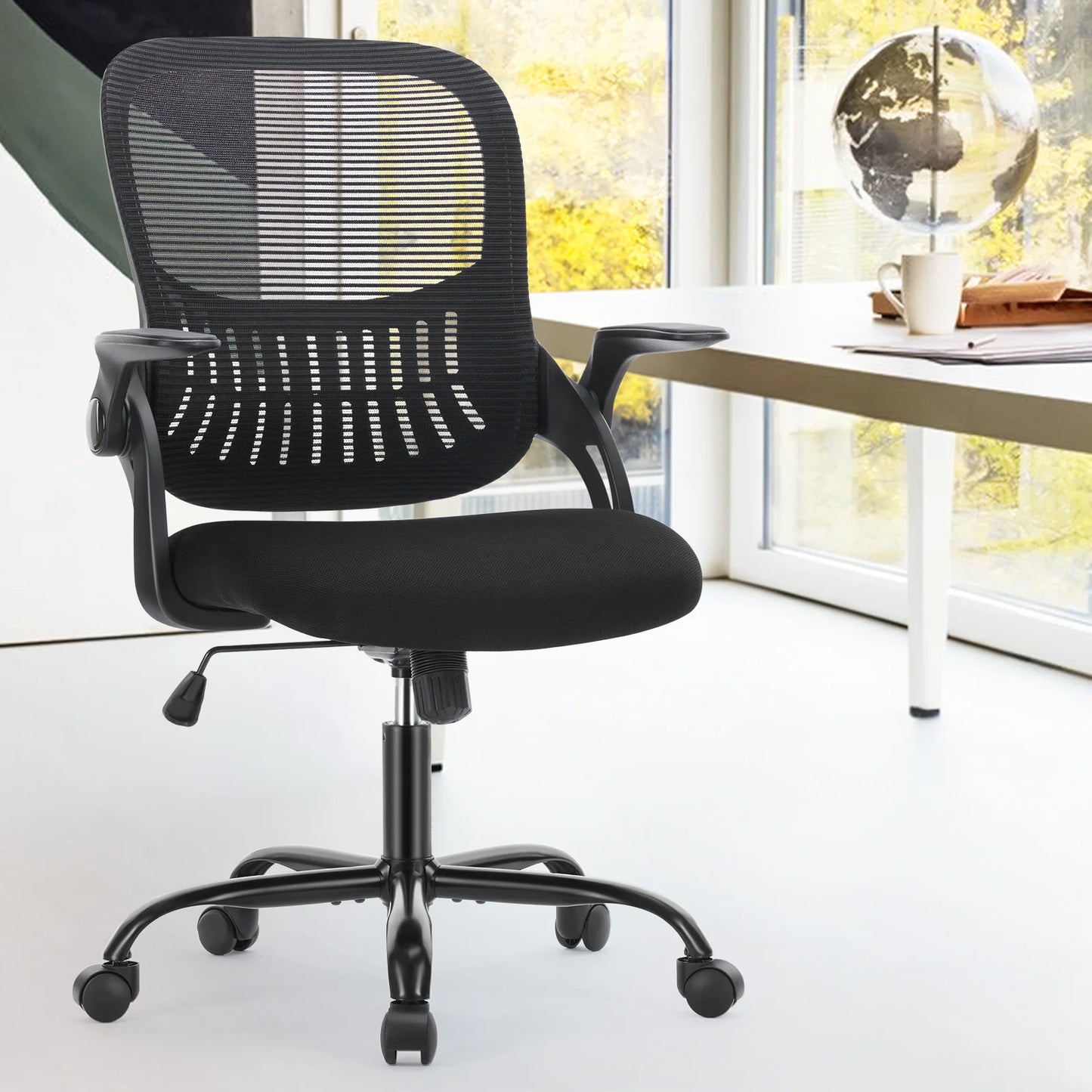 JHK Ergonomic Mesh Backrest Chair With Adjustable Height And Rolling Wheels