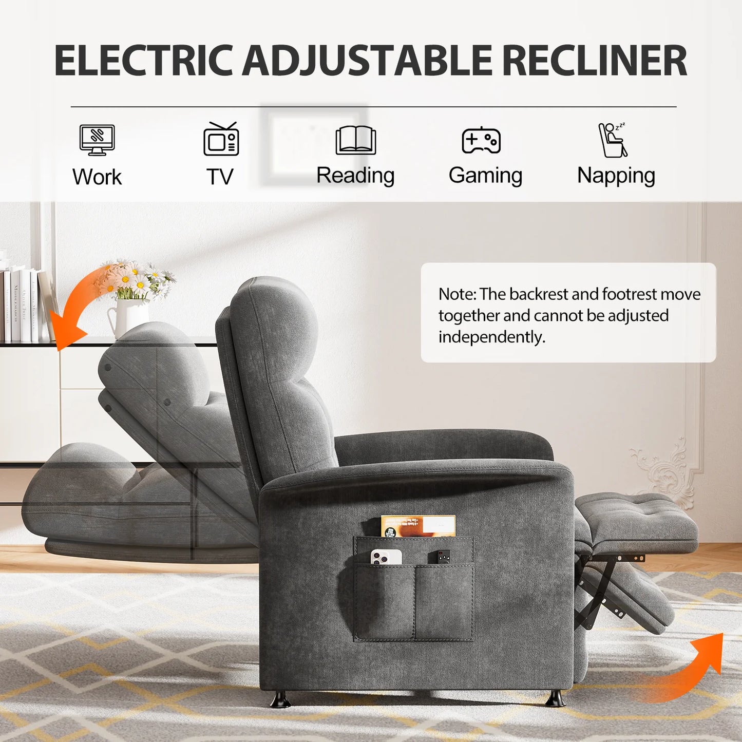 Power Recliner Chair With Heated Massage For Home Use