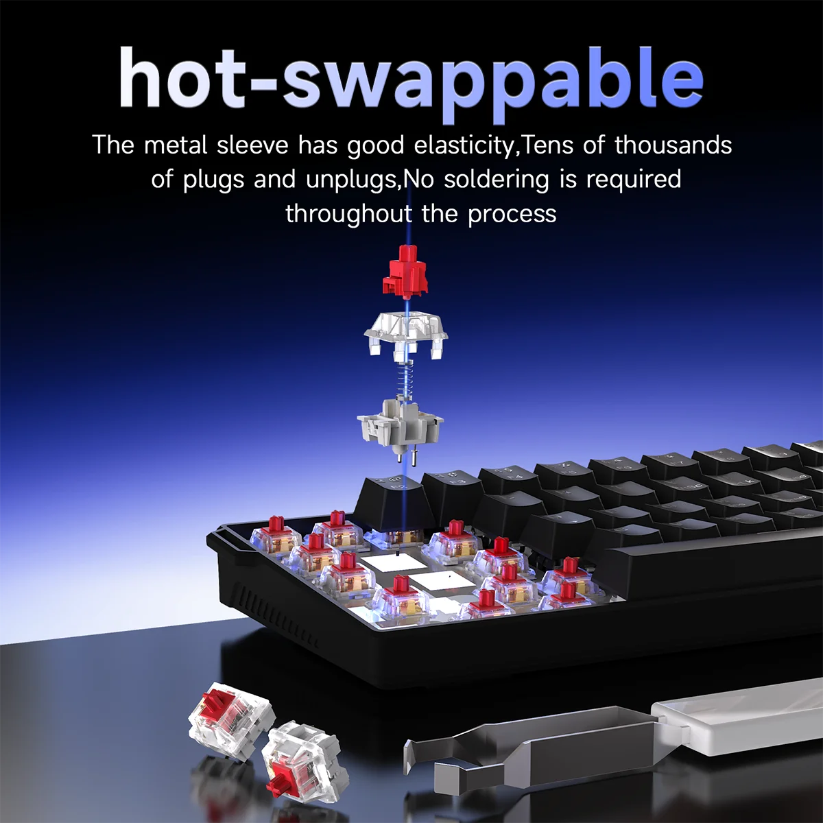 Ajazz NK61 60 Percent Mechanical Keyboard Red Switch Hot Swappable