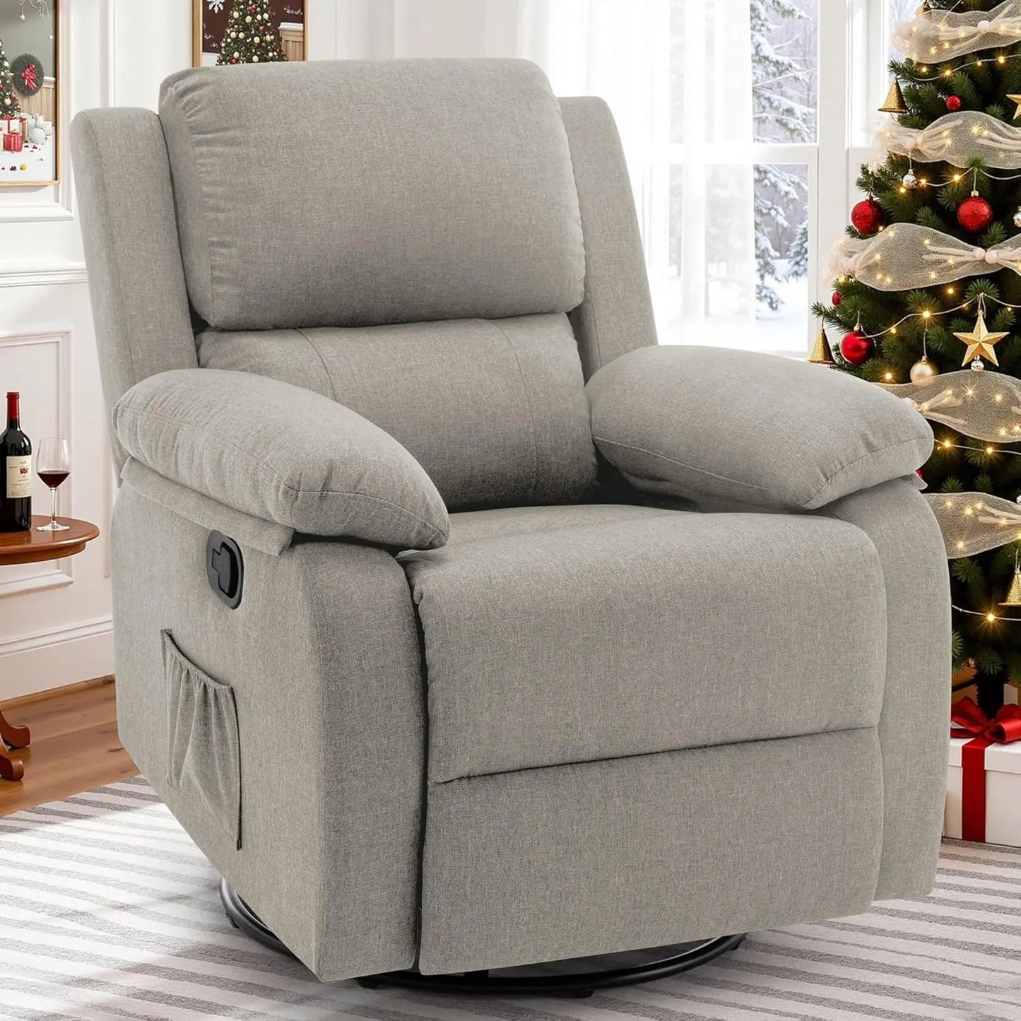 360 Swivel Rocker Recliner Chair For Small Spaces Upholstered Comfort
