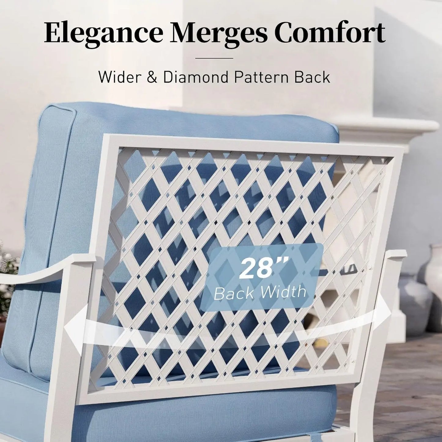All Weather Metal Outdoor Patio Chairs 2-Piece Swivel Set