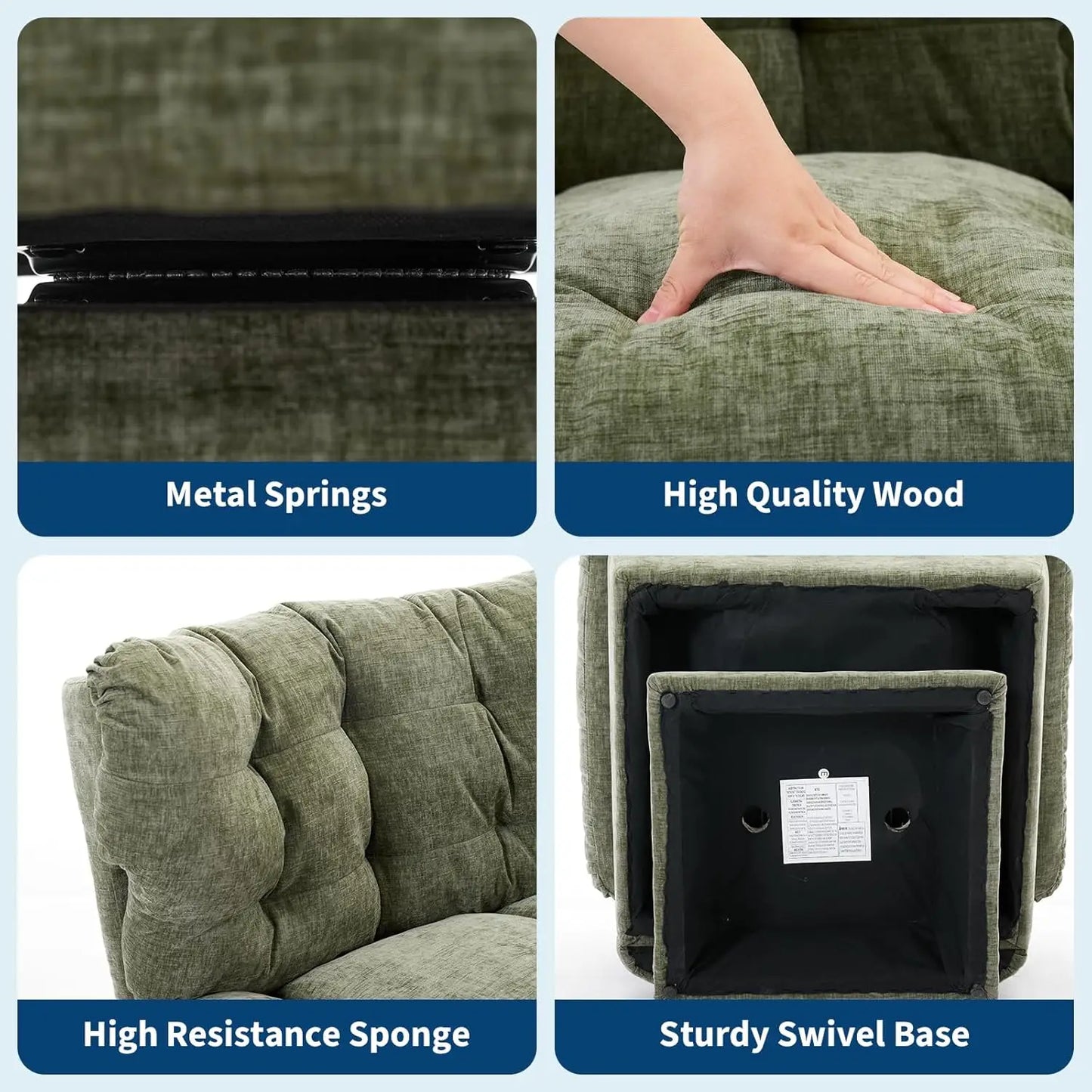 Chenille Swivel Accent Chair 360 Degree Comfort Modern Sofa Chair