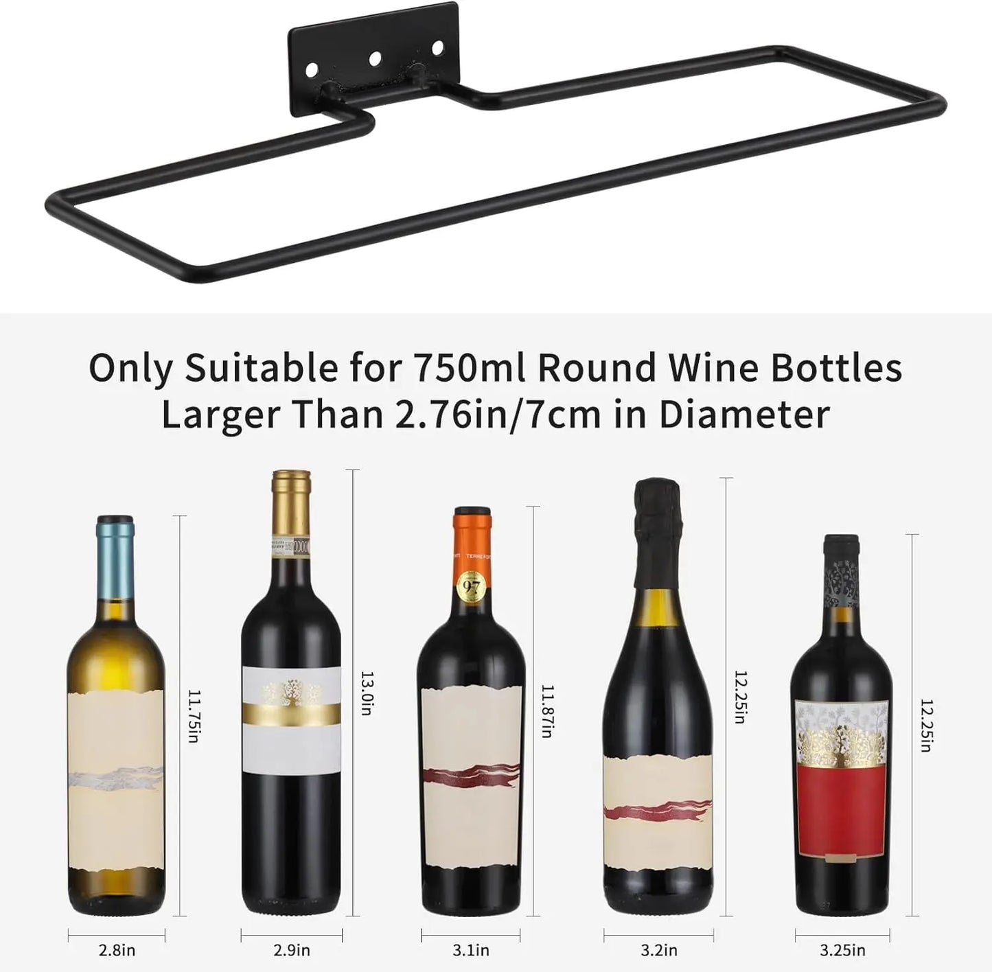 Wood Wall Mounted Wine Rack For 9 Bottles