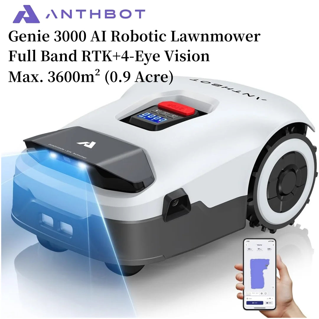 Anthbot Genie3000 AI Wireless Robotic Lawn Mower with Vision
