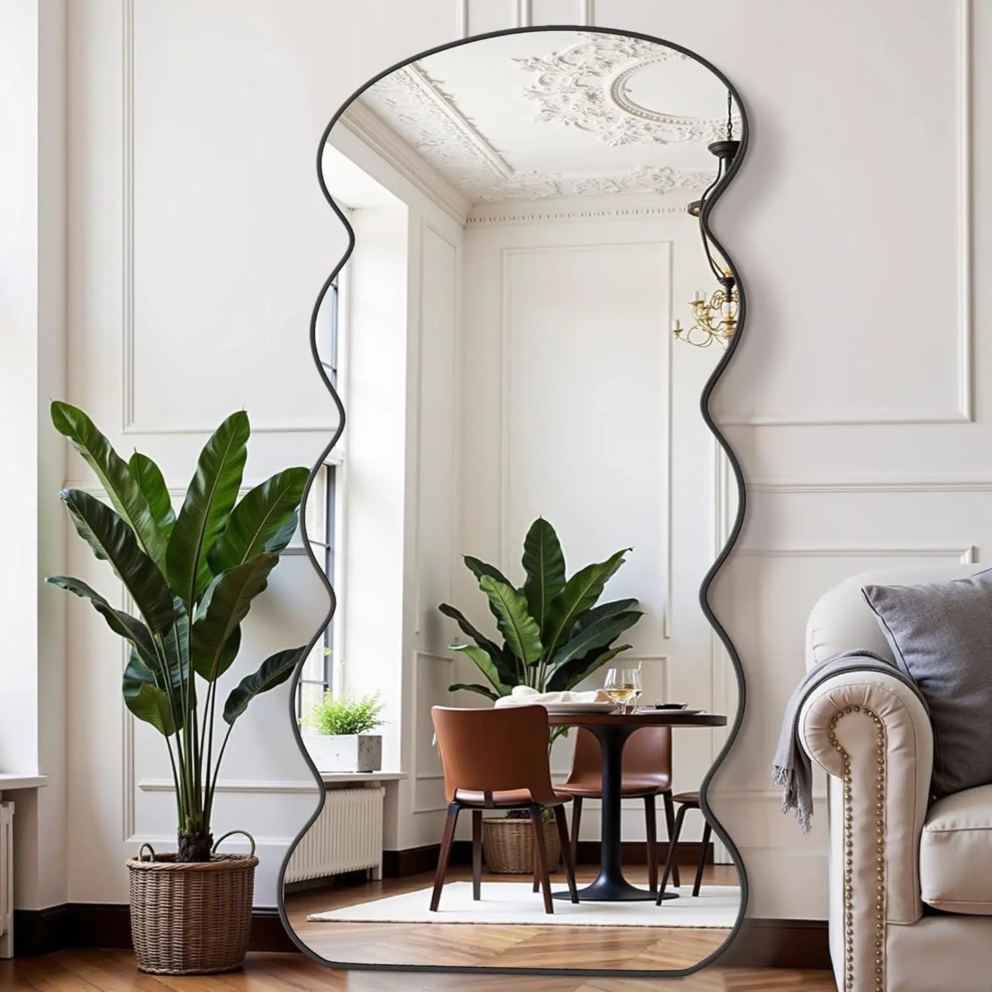 Wavy Mirror With Stand For Bedroom And Living Room