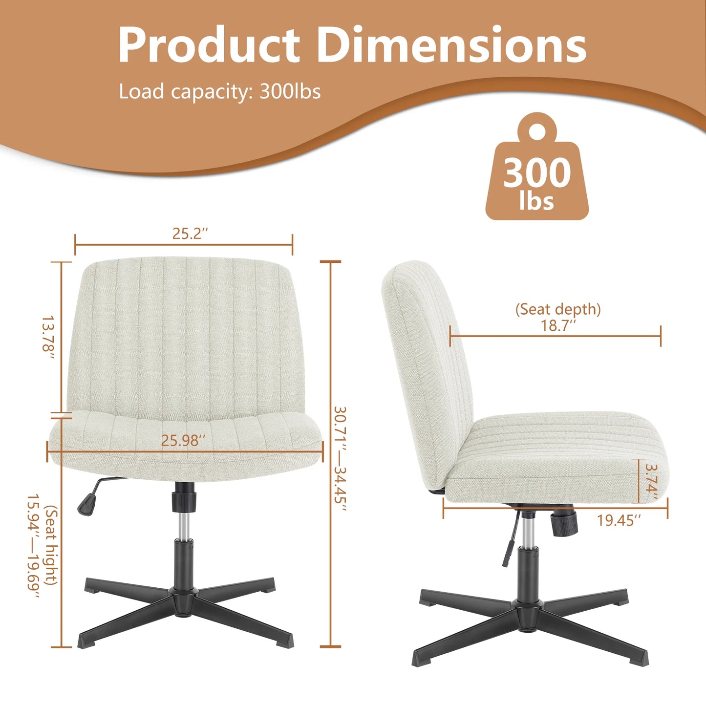 JHK Cross Legged Office Rocking Chair For Home Office