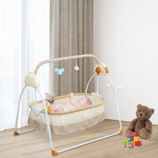 Foldable Electric Baby Cradle With Music Mosquito Net And Swing