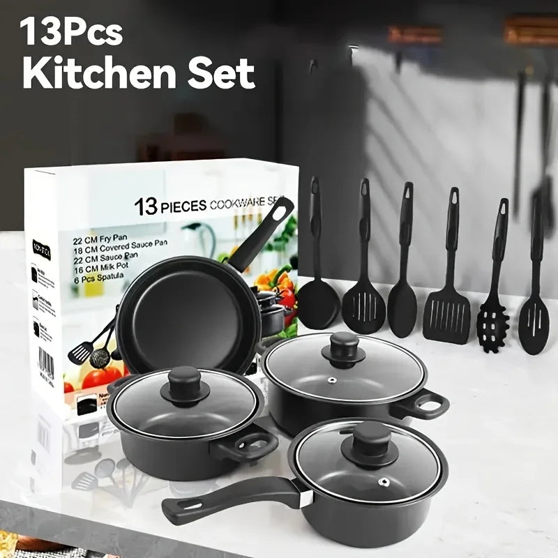 AEHOME 13-Piece Nonstick Cookware Set Induction Compatible